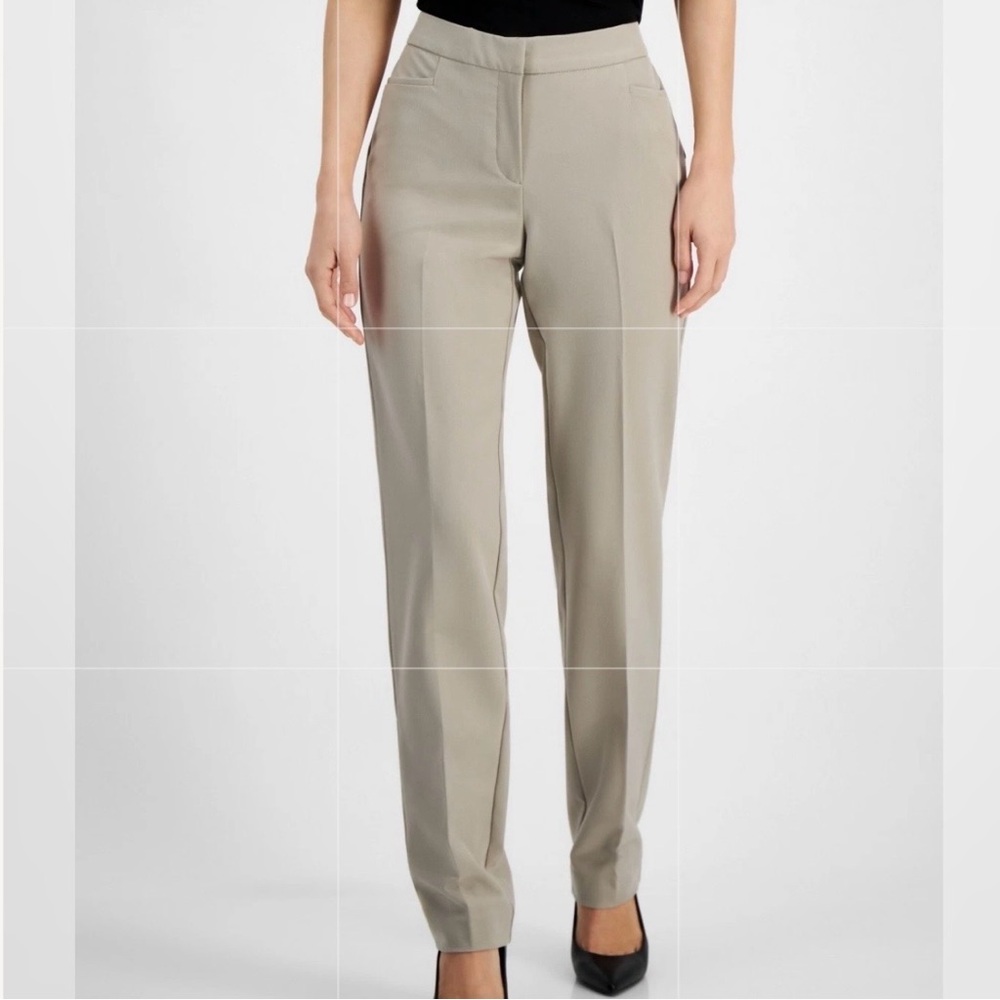 International Concepts Mid-Rise L-Pocket Straight Leg Pants Summer‎ Straw 10 NWT